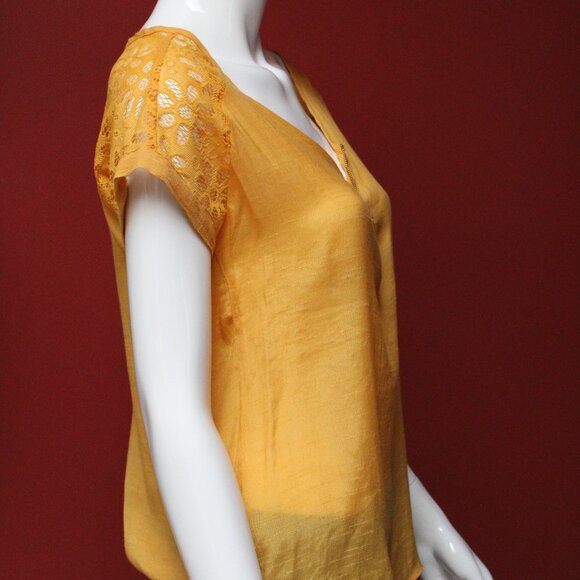 Harve Benard Yellow Lace Blouse - Picture 4 of 10